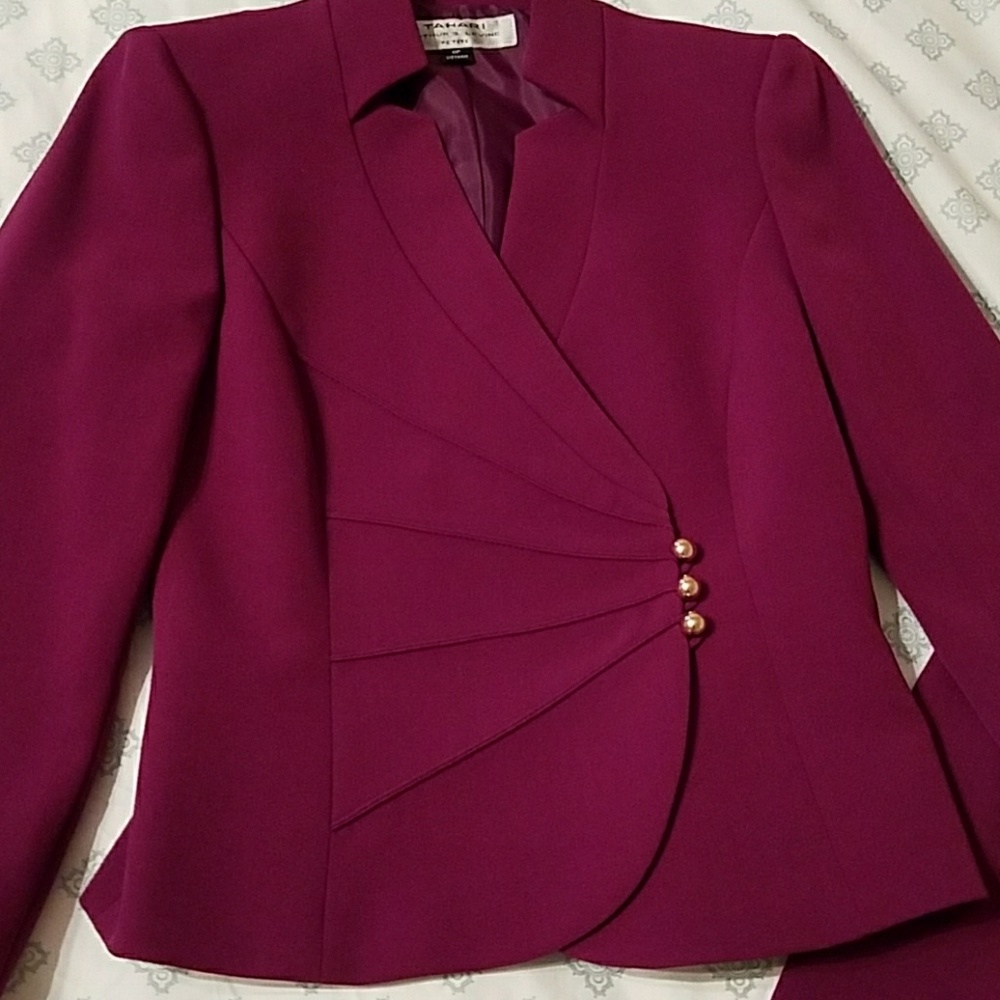 Tahari Fuschia Petite Suit